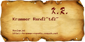 Krammer Renátó névjegykártya